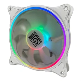 LC Power LC-CF-120-ARGB-W hűtő ventilátor (120 mm, FDB, 800-1300 rpm, 6 tűs, ARGB, fehér)