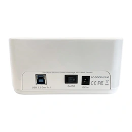 LC Power LC-DOCK-U3-VI HDD dokkoló (2× 2,5"/3,5" SATA HDD/SSD, USB 3.2 Gen 1, PC: USB-A kábel, fehér)