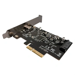 LC Power LC-PCI-C-USB32-2X2 PCIe adapter kártya (USB 3.2 Gen 2x2, USB-C, PCIe x4, külső NVMe M.2, LED, 20 Gb/s, fekete)