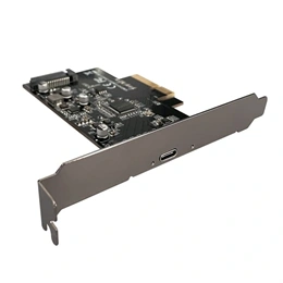 LC Power LC-PCI-C-USB32-2X2 PCIe adapter kártya (USB 3.2 Gen 2x2, USB-C, PCIe x4, külső NVMe M.2, LED, 20 Gb/s, fekete)