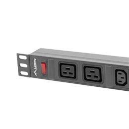 Lanberg 19" 1U PDU (16 A, 2 m kábel, 10 aljzat, 2x C19, 8x IEC C13, fekete)