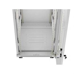 Lanberg 19" 32U szabadon álló rackszekrény (600x800 mm, üvegajtó, lapraszerelt, LCD kijelző, szürke)
