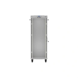 Lanberg 19" 32U szabadon álló rackszekrény (600x800 mm, üvegajtó, lapraszerelt, LCD kijelző, szürke)