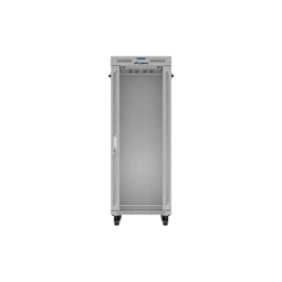 Lanberg 19" 32U szabadon álló rackszekrény (600x800 mm, üvegajtó, lapraszerelt, LCD kijelző, szürke)