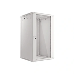 Lanberg 19" fali rackszekrény 22U (600x600, 529.5 mm mély, üvegajtó, lapraszerelt, szürke)