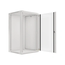 Lanberg 19" fali rackszekrény 22U (600x600, 529.5 mm mély, üvegajtó, lapraszerelt, szürke)
