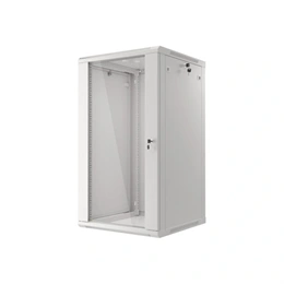 Lanberg 19" fali rackszekrény 22U (600x600, 529.5 mm mély, üvegajtó, lapraszerelt, szürke)