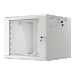 Lanberg 19" fali rackszekrény 9U (600x600, lapraszerelt, 600mm mély, edzett üveg, szürke)