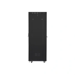 Lanberg 19" szabadon álló rackszekrény (42U, 800x800 mm, perforált ajtó, lapraszerelt, LCD kijelző, fekete)
