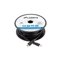 Lanberg HDMI kábel (M/M, v2.1, 20 m, optikai, AOC, fekete)