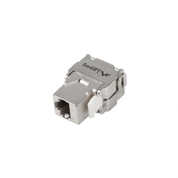Lanberg Keystone modul (CAT6A, FTP, szerszám nélküli, RJ45->LSA, 22-26 AWG, PoE, PoE+, UPoE, ezüst)