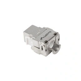 Lanberg Keystone modul (CAT6A, FTP, szerszám nélküli, RJ45->LSA, 22-26 AWG, PoE, PoE+, UPoE, ezüst)