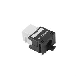 Lanberg Keystone modul (CAT6, U/UTP, szerszám nélküli, RJ45->LSA, AWG 22-26, PoE, fehér, fekete)