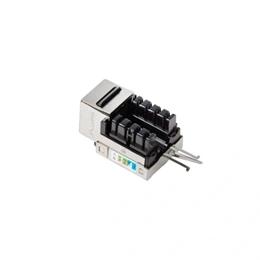 Lanberg Keystone modul RJ45->LSA (CAT6, FTP, 90°, AWG 22-26, PoE, ezüst)