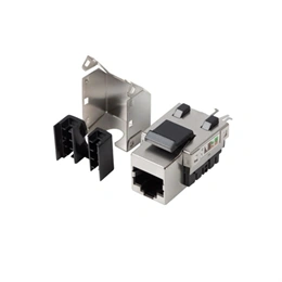 Lanberg Keystone modul RJ45->LSA (CAT6, FTP, 90°, AWG 22-26, PoE, ezüst)