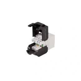 Lanberg Keystone modul (RJ45, CAT5e, U/UTP, szerszám nélküli, PoE, ezüst)