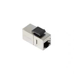 Lanberg Keystone toldó (CAT6, FTP, átmenő, RJ45-RJ45, PoE, 36 V, ezüst)