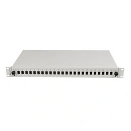 Lanberg Optikai Patch Panel (19", 1U, 24 port, 24xSC simplex/24xLC duplex, kihúzható, szürke)