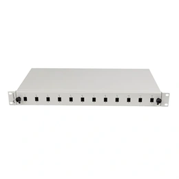 Lanberg Optikai patch panel (19", 1U, 12 port, 12xSC simplex / 12xLC duplex, szürke)
