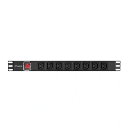 Lanberg PDU (19", 1U, 8 aljzat, IEC C13, C20 dugó, 2 m, 16 A, fekete)