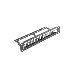 Lanberg Patch Panel (10", 1U, 12 port, tehermentesítővel, fekete)