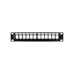 Lanberg Patch Panel (10", 1U, 12 port, tehermentesítővel, fekete)