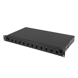 Lanberg Patch Panel (19", 1U, 12 port, 12xSC szimplex, 12xLC duplex, fekete)
