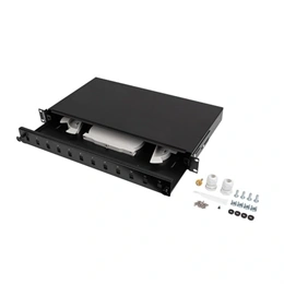Lanberg Patch Panel (19", 1U, 12 port, 12xSC szimplex, 12xLC duplex, fekete)