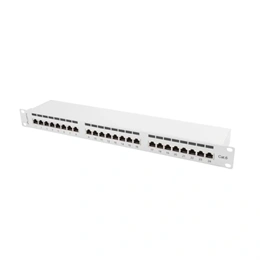 Lanberg Patch Panel (19", 1U, 24 port, CAT6, árnyékolt, szürke)