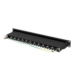 Lanberg Patch Panel (19", 1U, 24 port, CAT7, FTP, fekete)