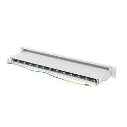Lanberg Patch Panel (19", 1U, 24 port, CAT7 FTP, szürke)