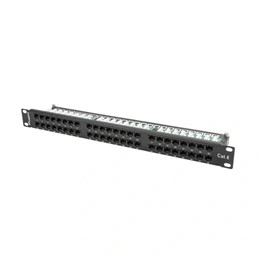Lanberg Patch Panel (19", 1U, 48 port, CAT6, fekete)