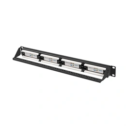 Lanberg Patch Panel (19", 1 U, 24 port, CAT6A UTP, fekete)