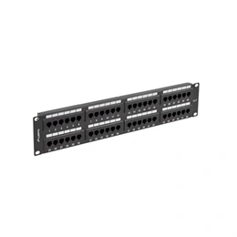 Lanberg Patch Panel (19", 2U, 48 port, CAT6, fekete)
