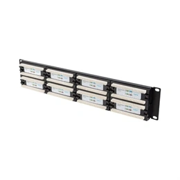 Lanberg Patch Panel (19", 2U, 48 port, CAT6, fekete)