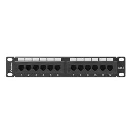 Lanberg Patch panel (10", 1U, 12 port, CAT6, fekete)