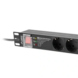 Lanberg Rackmount PDU (19", 1U, 7 aljzat, 2 m, Schuko, fekete)