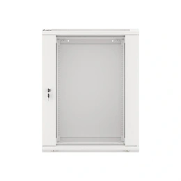 Lanberg fali rackszekrény 15U (19", 600x450 mm, edzett üvegajtó, lapraszerelt, szürke)