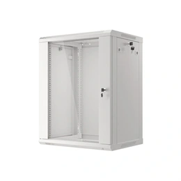 Lanberg fali rackszekrény 15U (19", 600x450 mm, edzett üvegajtó, lapraszerelt, szürke)