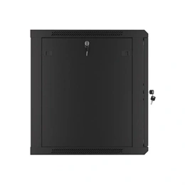 Lanberg fali rackszekrény (19", 12U, 600x600 mm, üvegajtó, lapraszerelt, fekete)
