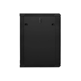 Lanberg fali rackszekrény (19", 18U, 600x600 mm, edzett üvegajtó, lapraszerelt, fekete)