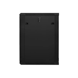 Lanberg fali rackszekrény (19", 18U, 600x600 mm, edzett üvegajtó, lapraszerelt, fekete)