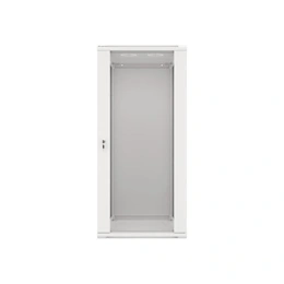 Lanberg fali rackszekrény (19", 27U, 600x600 mm, üvegajtó, lapraszerelt, szürke)