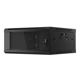 Lanberg fali rackszekrény (19", 4U, lapraszerelt, 600x600 mm, fekete)