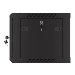 Lanberg fali rackszekrény (19", 6U, 600x450 mm, perforált ajtó, lapraszerelt, fekete)
