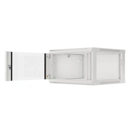 Lanberg fali rackszekrény (19", 6U, 600x600, üvegajtó, lapraszerelt, szürke)