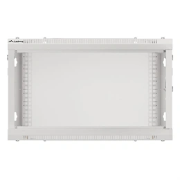 Lanberg fali rackszekrény (19", 6U, 600x600, üvegajtó, lapraszerelt, szürke)
