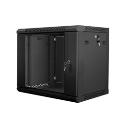 Lanberg fali rackszekrény (19", 9U, lapraszerelt, 450mm mély, fekete)
