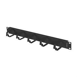 Lanberg gyűrűs kábelrendező panel (19", 1U, 5 fém gyűrű, fekete)