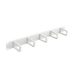 Lanberg gyűrűs kábelrendező panel (19", 1U, 5 műanyag gyűrű, műanyag, szürke)